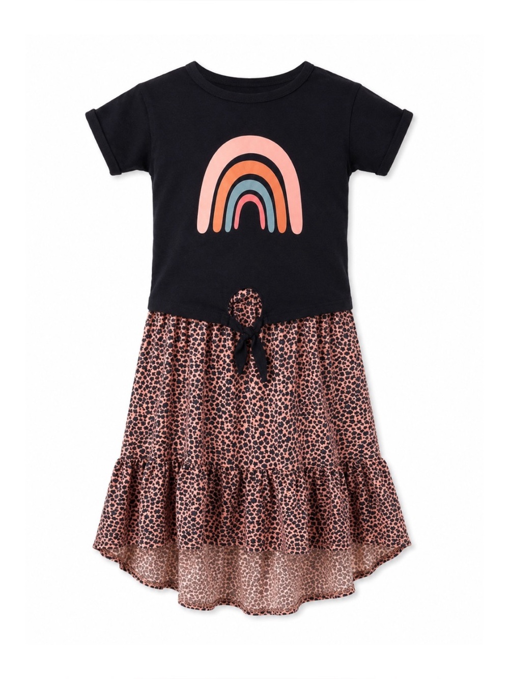Trend Blossoms Girls Navy Blue & Pink 2-Piece Top & Skirt Outfit Girls Size 10